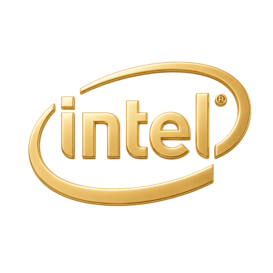 Intel gold emblem